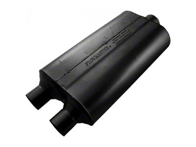 Flowmaster Super 50 Series Center/Dual Oval Muffler; 2.25-Inch Inlet/3-Inch Outlet (Universal; Some Adaptation May Be Required)