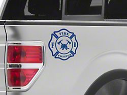 SEC10 Fire Fighter Small Decal; Blue (Universal; Some Adaptation May Be Required)