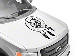 SEC10 Dream Catcher Wolf Hood Decal; Gloss Black (Universal; Some Adaptation May Be Required)