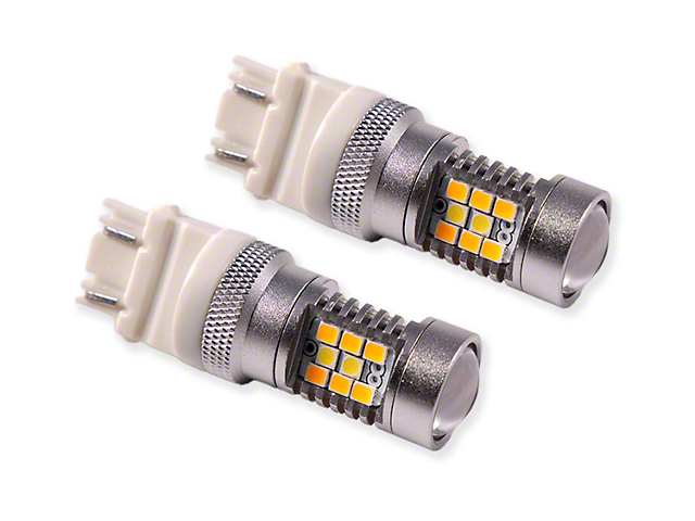 Diode Dynamics Cool White and Amber LED Front Turn Signal Light Bulbs; 3157 HP24 (07-18 Jeep Wrangler JK)