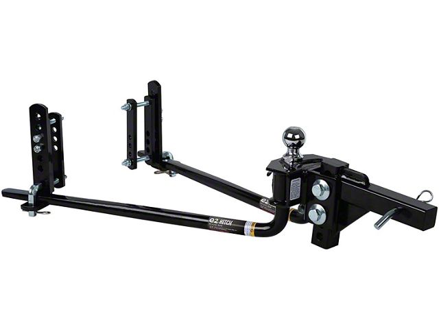 e2 10K Round Bar Weight Distributing Receiver Hitch with Built-In Sway Control and 2-5/16-Inch Ball (Universal; Some Adaptation May Be Required)