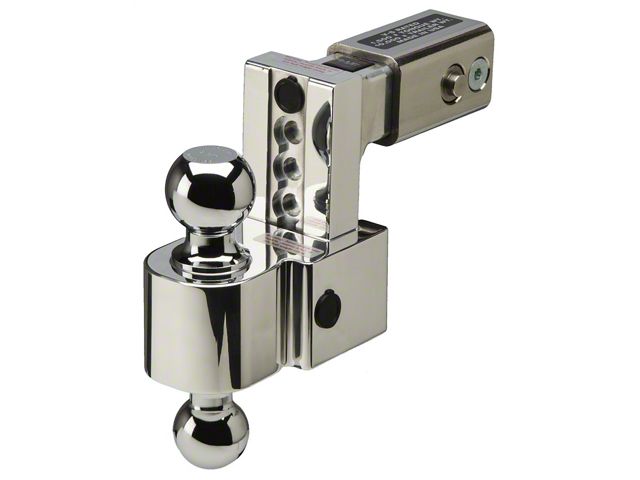 FLASH ALBM Series 2.50-Inch Receiver Hitch Adjustable Ball Mount with 2-Inch and 2-5/16-Inch Chrome Ball; 4-Inch Drop (Universal; Some Adaptation May Be Required)