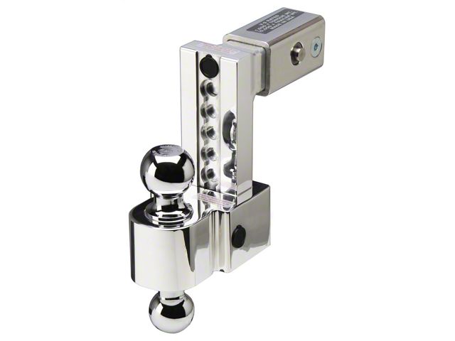 FLASH ALBM Series 2.50-Inch Receiver Hitch Adjustable Ball Mount with 2-Inch and 2-5/16-Inch Chrome Ball; 6-Inch Drop (Universal; Some Adaptation May Be Required)