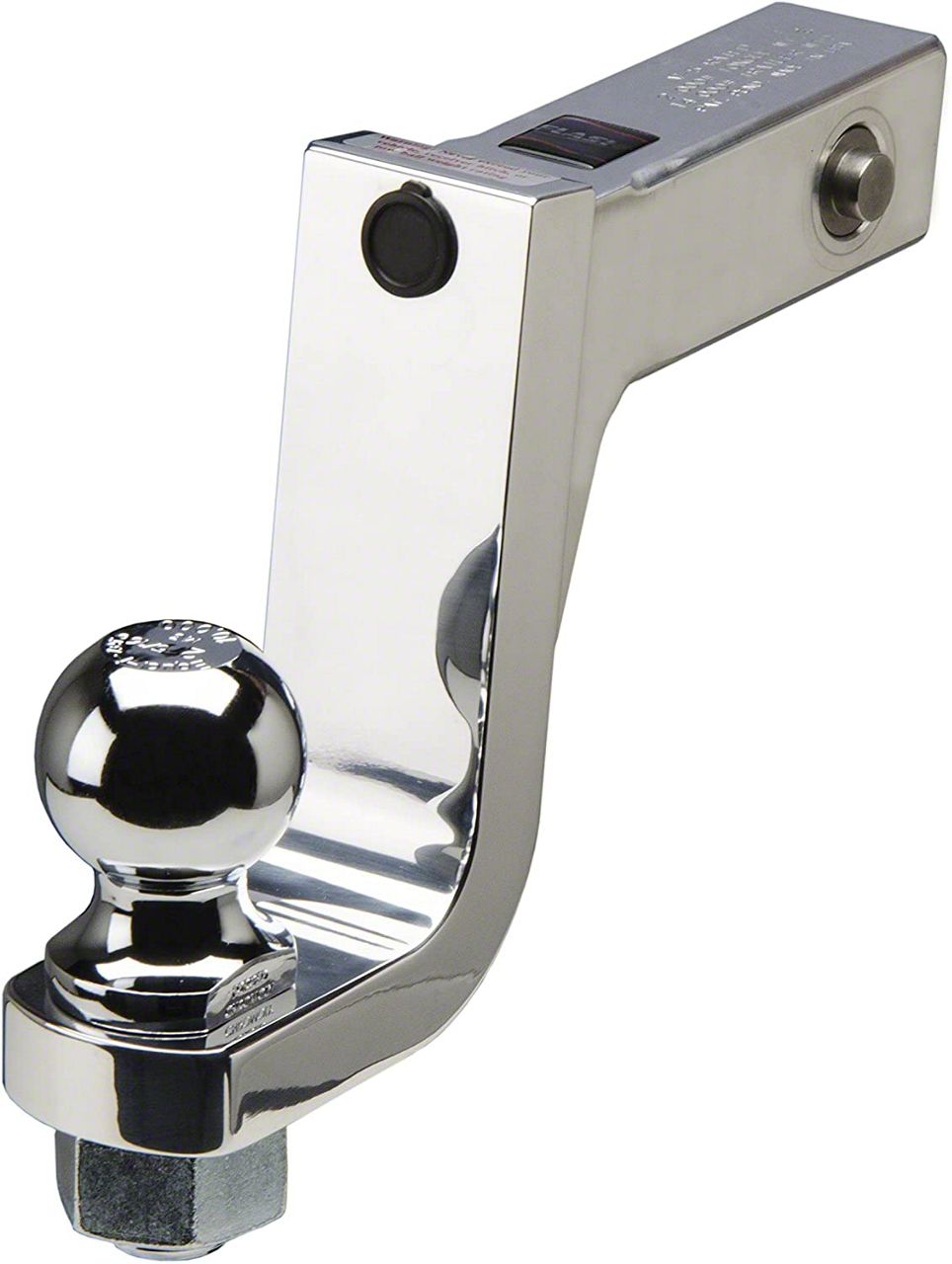 FLASH LBM Series 2-Inch Receiver Hitch Fixed Ball Mount with Integrated Lock System; 6-Inch Drop; 1-Inch Ball Hole (Universal; Some Adaptation May Be Required)