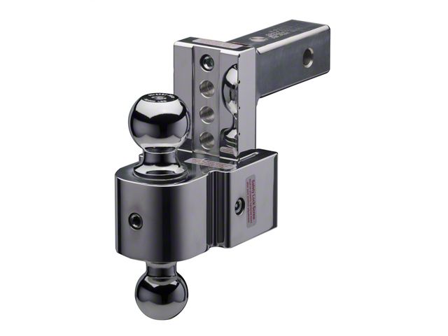 FLASH STBM Series 2-Inch Receiver Hitch Anti-Rattle Adjustable Ball Mount with 2-Inch and 2-5/16-Inch Chrome Ball; 4-Inch Drop (Universal; Some Adaptation May Be Required)