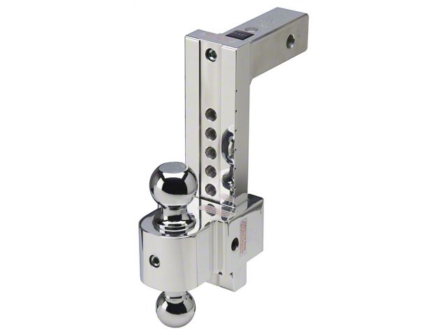 FLASH STBM Series 2-Inch Receiver Hitch Anti-Rattle Adjustable Ball Mount with 2-Inch and 2-5/16-Inch Chrome Ball; 10-Inch Drop (Universal; Some Adaptation May Be Required)