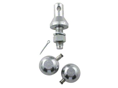 3/4-Inch Shank Interchangeable Hitch Ball Set; 1-7/8 to 2-Inch; Nickel-Plated Steel