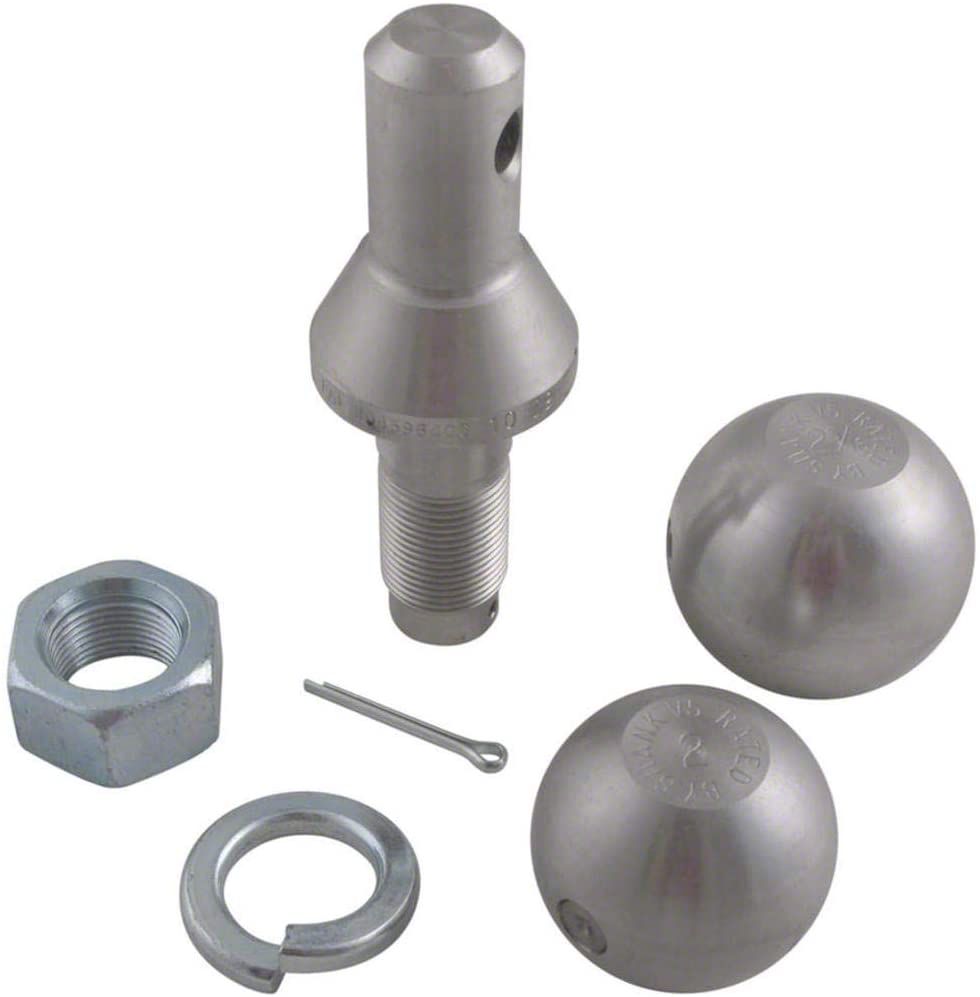 3/4-Inch Shank Interchangeable Hitch Ball Set; 1-7/8 to 2-Inch; Stainless Steel