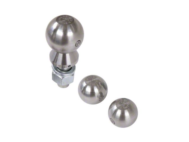 1-Inch Shank Interchangeable Hitch Ball Set; 1-7/8 to 2-5/16-Inch; Stainless Steel