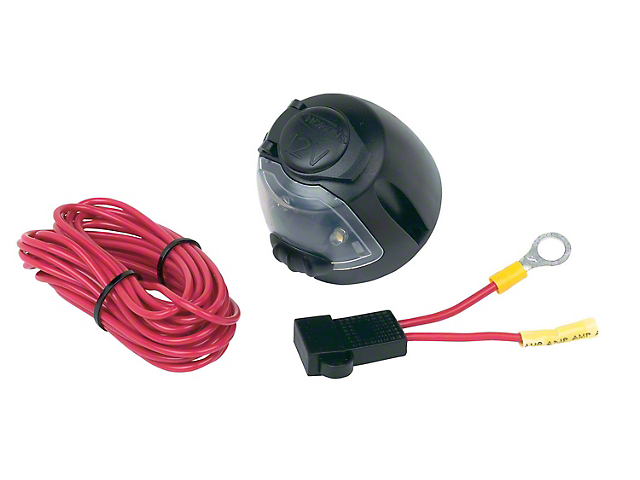 12V Power Socket with Utility Light and Power Wire
