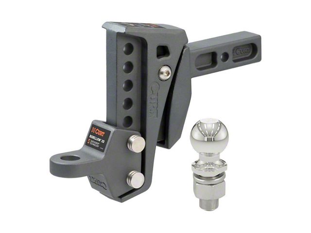 2-Inch Receiver Hitch Rebellion XD Adjustable Cushion Ball Mount with 2-5/16-Inch Ball; 6-1/4-Inch Drop (Universal; Some Adaptation May Be Required)