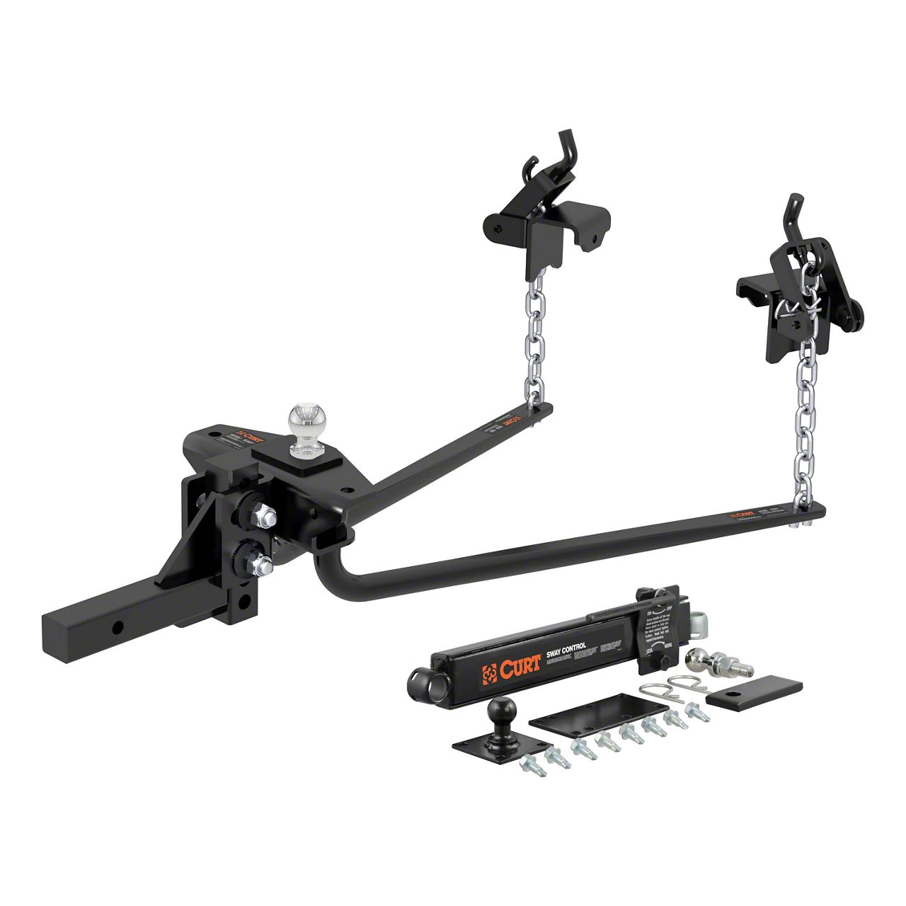 2-Inch Round Bar Weight Distribution Receiver Hitch Kit; 8,000 to 10,000 lb. (Universal; Some Adaptation May Be Required)