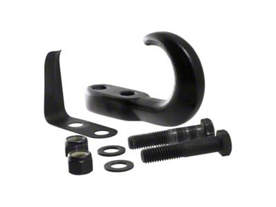 Tow Hook with Hardware; Black (Universal; Some Adaptation May Be Required)