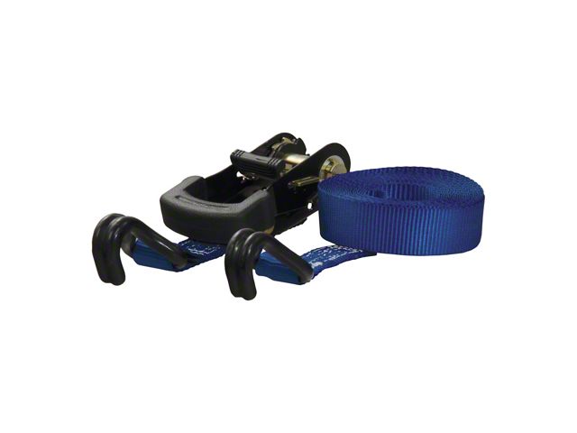 16-Foot Cargo Strap with J-Hooks; Blue; 733 lb.