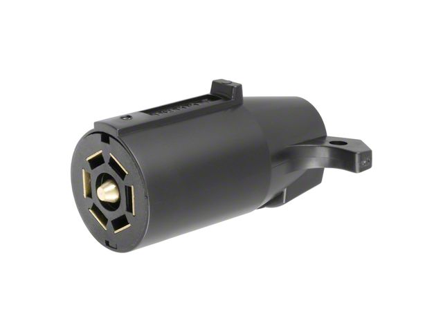 7-Way RV Blade Connector Plug; Black Plastic; Trailer Side