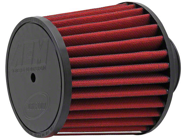 AEM DryFlow Air Filter; 2.50-Inch Inlet / 5-Inch Length (Universal; Some Adaptation May Be Required)