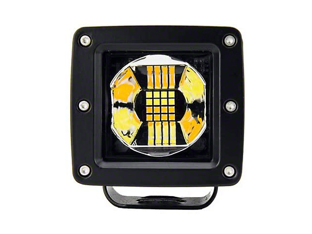 3-Inch Dual Color LED Cube Light; Amber and Clear (Universal; Some Adaptation May Be Required)