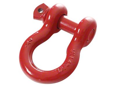 Overland Vehicle Systems 3/4-Inch Recovery Shackle; Red