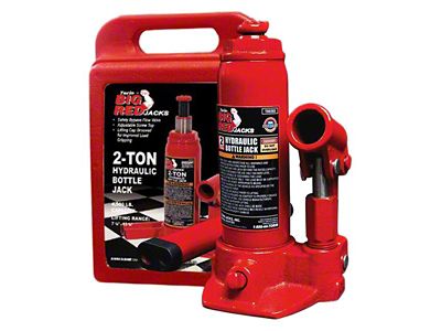 Big Red Hydraulic Bottle Jack with Case; 2-Ton Capacity