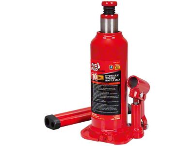 Big Red Hydraulic Bottle Jack; 10-Ton Capacity