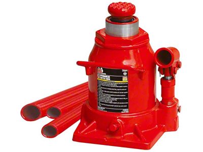 Big Red Stubby Hydraulic Bottle Jack; 20-Ton Capacity