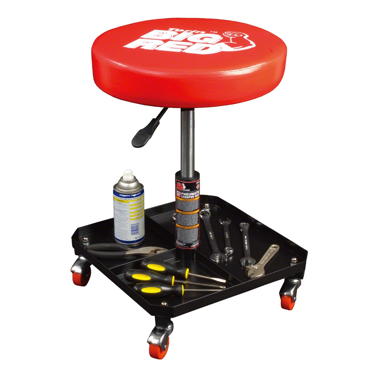Big Red Round Rolling Creeper Seat