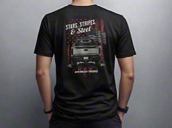 AT Stars Stripes and Steel T-Shirt; Black 