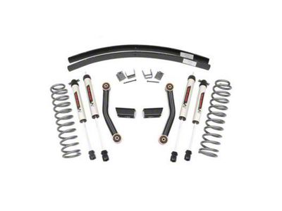 Rough Country 3-Inch Series II Suspension Lift Kit with Add-A-Leafs and V2 Monotube Shocks (84-01 Jeep Cherokee XJ w/o AX5 Transmission)