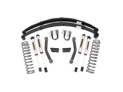 Rough Country 3-Inch Series II Suspension Lift Kit with Leaf Springs and V2 Monotube Shocks (84-01 Jeep Cherokee XJ w/o AX5 Transmission)