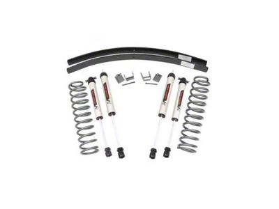 Rough Country 3-Inch Suspension Lift Kit with Add-A-Leafs and V2 Monotube Shocks (84-01 Jeep Cherokee XJ w/o AX5 Transmission)
