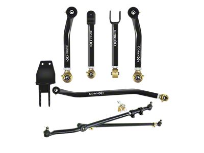 Core 4x4 Camp Series Adjustable Front Upper and Lower Control Arm, Track Bar and Steering Kit (86-01 Jeep Cherokee XJ)