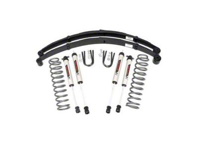 Rough Country 3-Inch Suspension Lift Kit with Leaf Springs and V2 Monotube Shocks (84-01 Jeep Cherokee XJ w/o AX5 Transmission)
