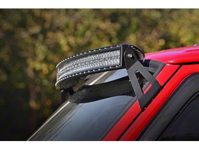 Rough Country 50-Inch Curved LED Light Bar Upper Windshield Mounting Brackets (84-01 Jeep Cherokee XJ)