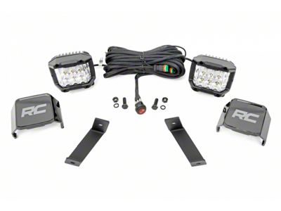 Rough Country 3-Inch Osram Wide Angle Series LED Ditch Light Kit (14-21 Jeep Cherokee KL)