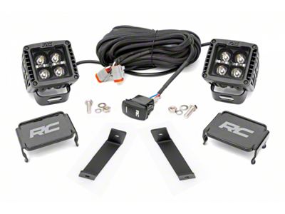 Rough Country Black Series Amber DRL LED Ditch Light Kit; Spot Beam (14-21 Jeep Cherokee KL)