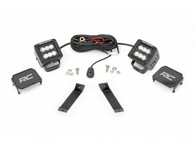 Rough Country Black Series LED Ditch Light Kit; Flood Beam (14-21 Jeep Cherokee KL)
