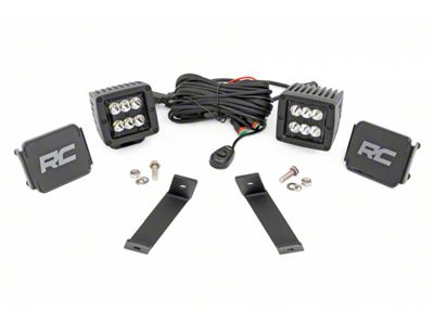 Rough Country Black Series LED Ditch Light Kit; Spot Beam (14-21 Jeep Cherokee KL)
