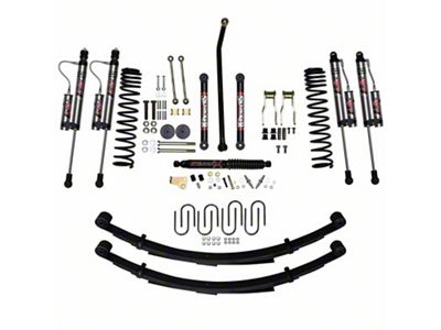 SkyJacker 4.50-Inch Dual Rate Long Travel Suspension Lift with Rear Leaf Springs and ADX 2.0 Remote Reservoir Shocks (84-01 Jeep Cherokee XJ)