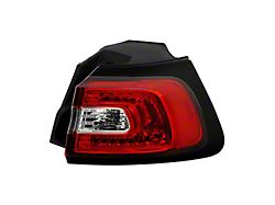 LED Outer Tail Light; Chrome Housing; Red Clear Lens; Passenger Side (14-18 Jeep Cherokee KL)