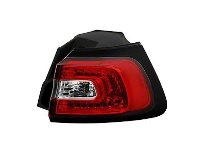LED Outer Tail Light; Chrome Housing; Red Clear Lens; Passenger Side (14-18 Jeep Cherokee KL)