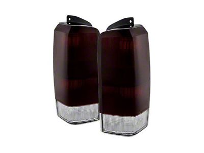 OEM Style Tail Lights; Chrome Housing; Red Smoked Lens (97-01 Jeep Cherokee XJ)
