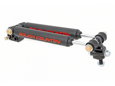 Rough Country Stacked Dual Steering Stabilizer for 2.50 to 6.50-Inch Lift (84-01 Jeep Cherokee XJ)