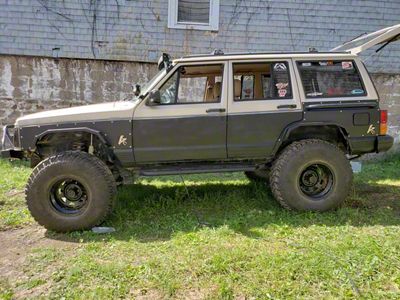 Affordable Offroad Front and Rear Body Armor with Fender Flares; Bare Metal (84-01 Jeep Cherokee XJ 2-Door)