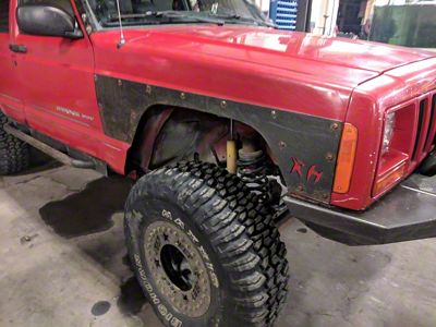 Affordable Offroad Front Fender Armor; Bare Metal (84-01 Jeep Cherokee XJ)