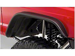 Bushwacker Flat Style Fender Flares; Front; Textured Black (84-01 Jeep Cherokee XJ)