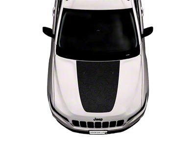 Hood Graphic with Washer Nozzle Cutouts; Matte Black (14-23 Jeep Cherokee KL)