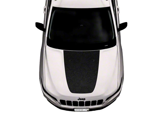 Hood Graphic without Washer Nozzle Cutouts; Matte Black (14-23 Jeep Cherokee KL)