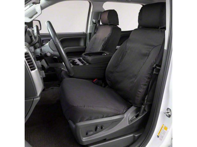 Covercraft Seat Saver Polycotton Custom Front Row Seat Covers; Charcoal (96-01 Jeep Cherokee XJ w/ High Back Bucket Seats)