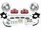 SSBC-USA Rear Disc Brake Conversion Kit with Built-In Parking Brake Assembly and Cross-Drilled/Slotted Rotors; Red Calipers (95-01 Jeep Cherokee XJ)