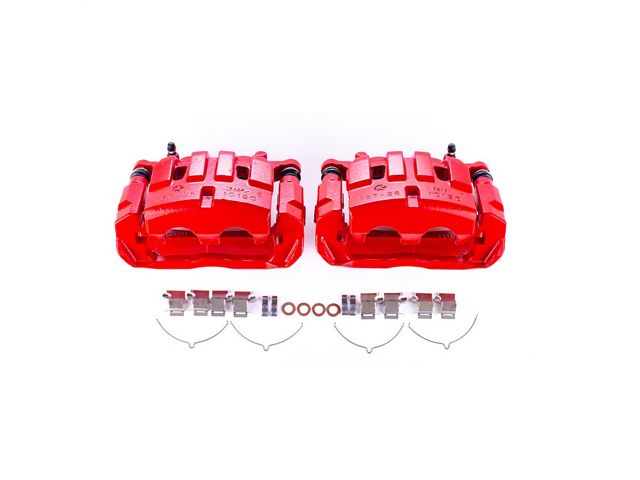 PowerStop Performance Front Brake Calipers; Red (14-23 Jeep Cherokee KL w/ Dual Piston Front Calipers)